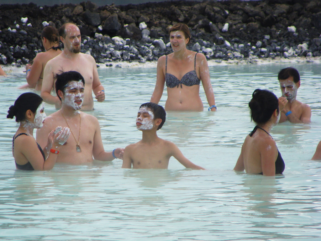 people in Blue Lagoon Iceland photo