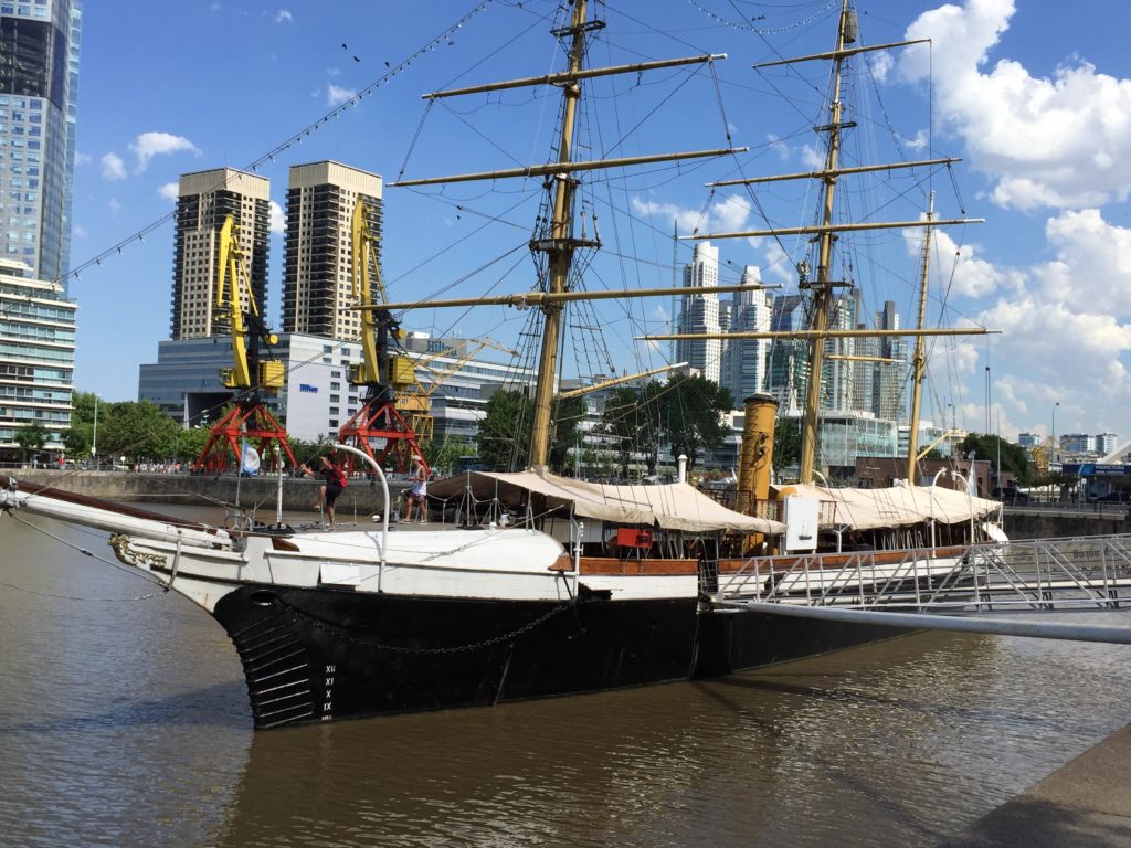 Argentina family holiday. Museum ship in Puerto Madero, Buenos Aires. Copyright©2015 reserved to photographer. Contact mapandfamily.com