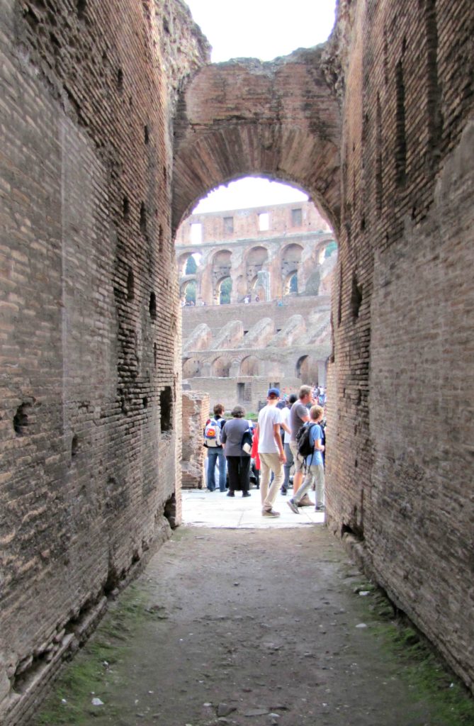 Rome for teens: inside the Colosseum, tunnel leading to seating. Copyright©2016 reserved to photographer via mapandfamily.com