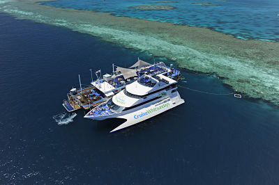 Day trip Great Barrier Reef Reefworld pontoon copyright Cruise Whitsundays