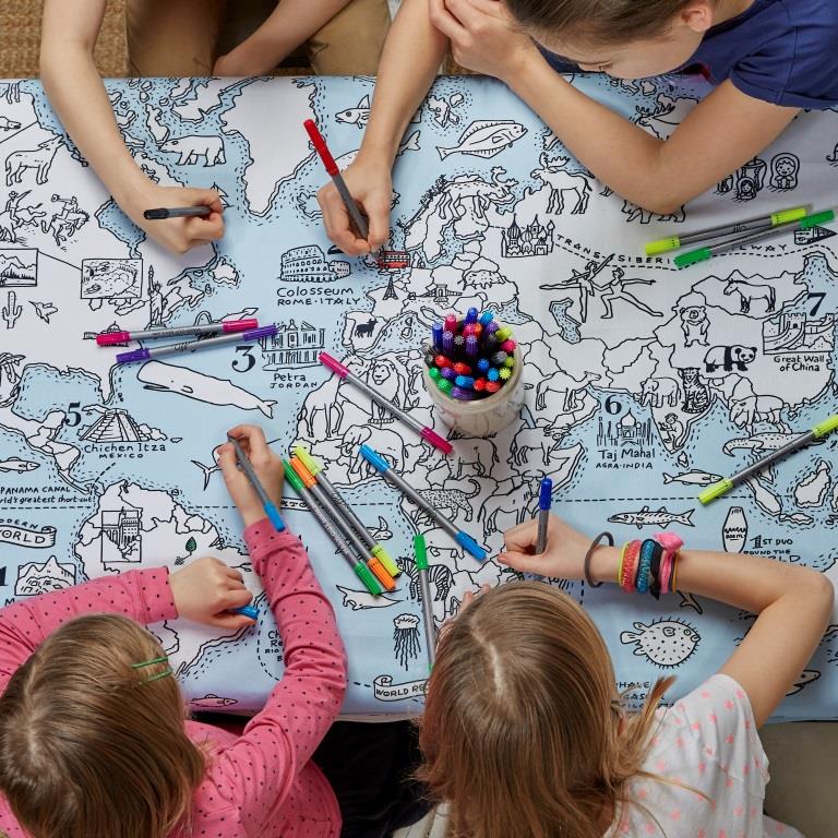 Map print Christmas gifts, colouring a tablecloth Copyright@2017 reserved to photographer.