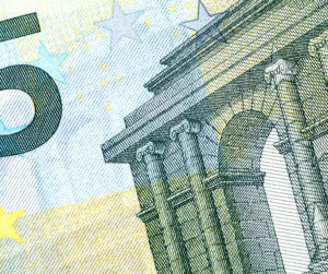 Detail from a euro bank note. Top interrailing tips for teens and their parents. Best bankcard to take interrailing 