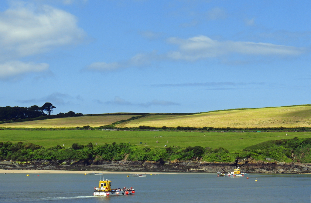 Yellow ferry that crosses between Rock and Padstow 