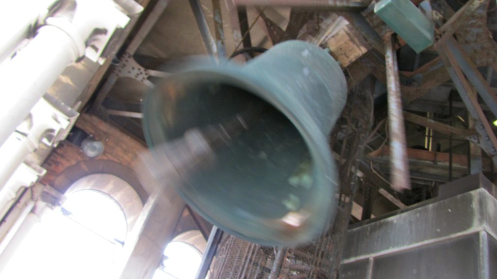 Venice with teenagers: Bell tolling in Campanile. Copyright©2015 reserved to photographer. Contact mapandfamily.com