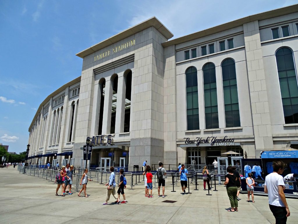 New York sightseeing with teens. Outside Yankee stadium. copyright©2015 reserved to photographer. Contact mapandfamily.com