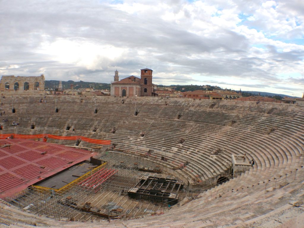 Day trip to Verona: Inside the arena in Verona. Copyright©2015mapandfamily.com