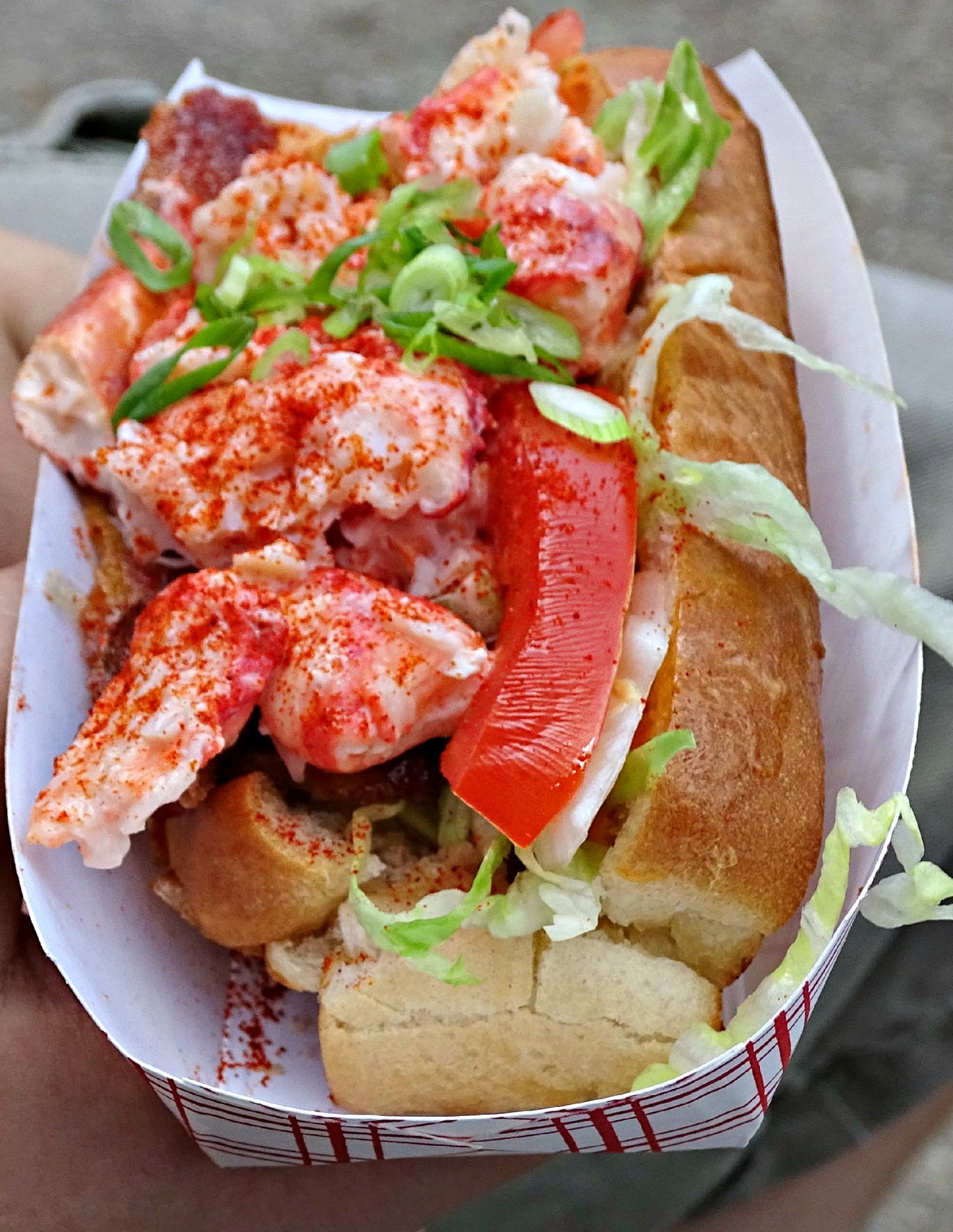 NYC with teens, eating, sleeping, getting around: takeaway lobster roll Copyright©2015 reserved to photographer via mapandfamily.com 