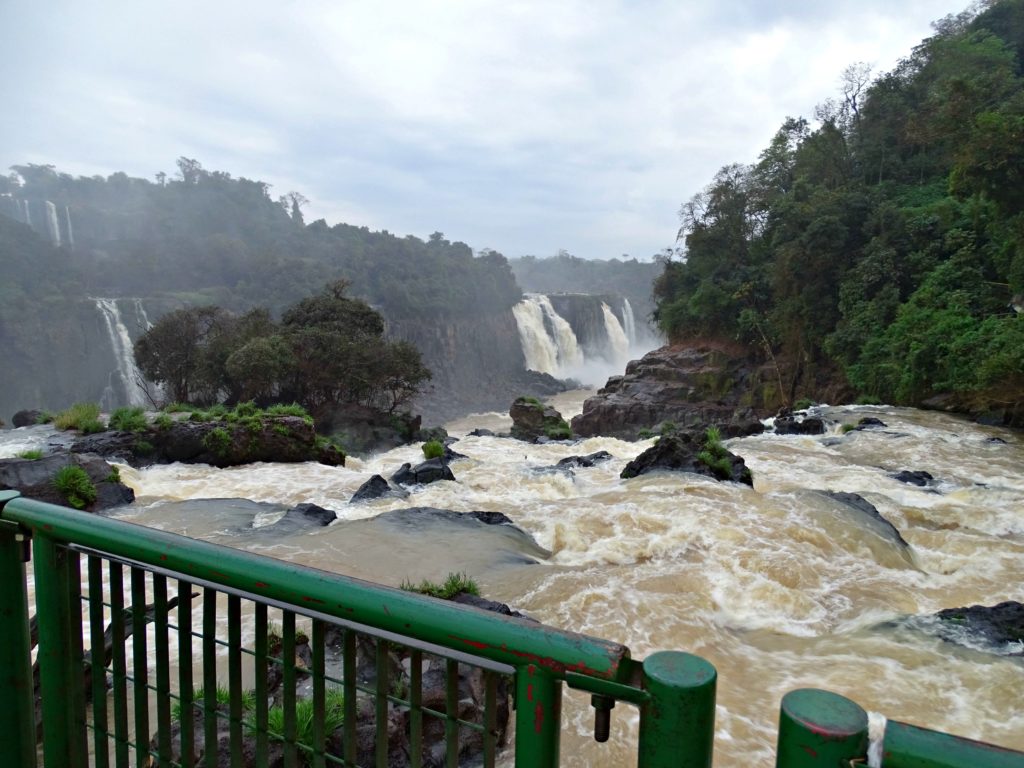 Family holiday Iguacu falls view from walkway. Copyright©2016 reserved to photographer via mapandfamily.com