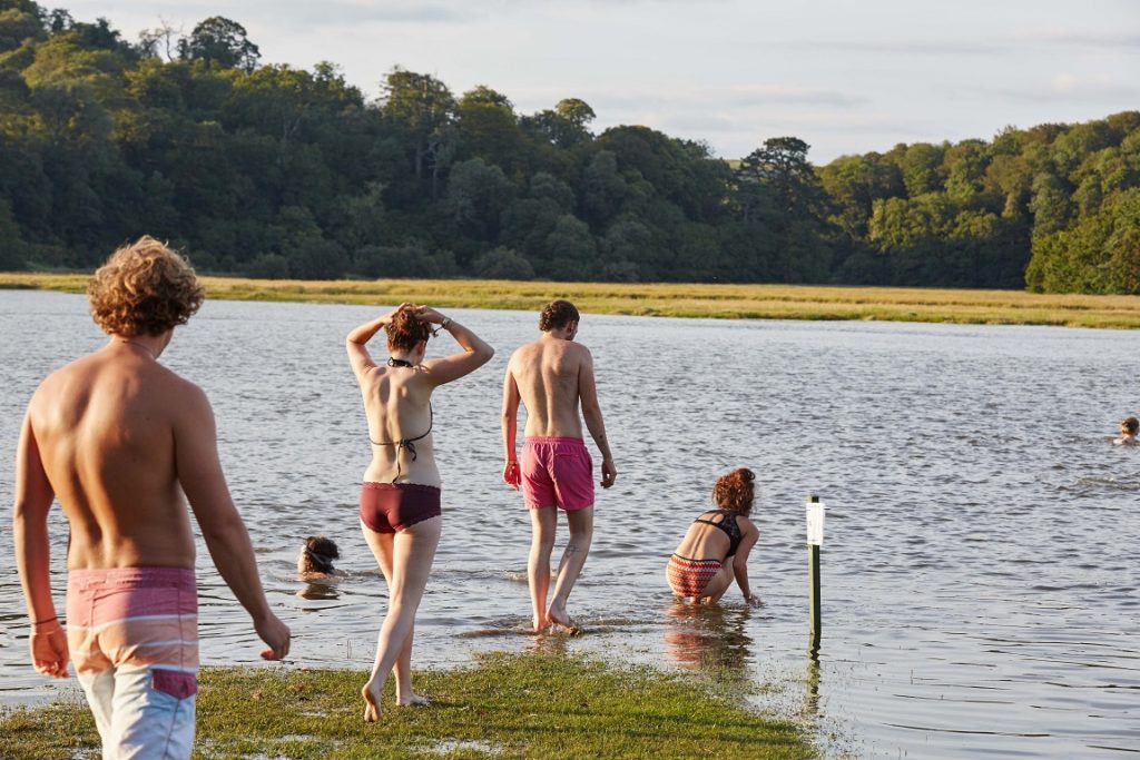Revellers take an evening dip in the water at Port Eliot Festival Copyright©2016Michael Bowles