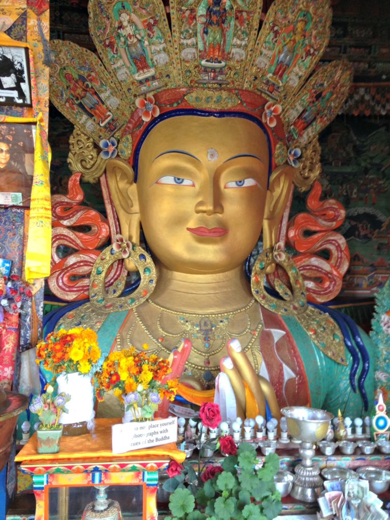 Ladakh family trip colourful statue of Buddha Copyright©2017 reserved to photographer via mapandfamily.com