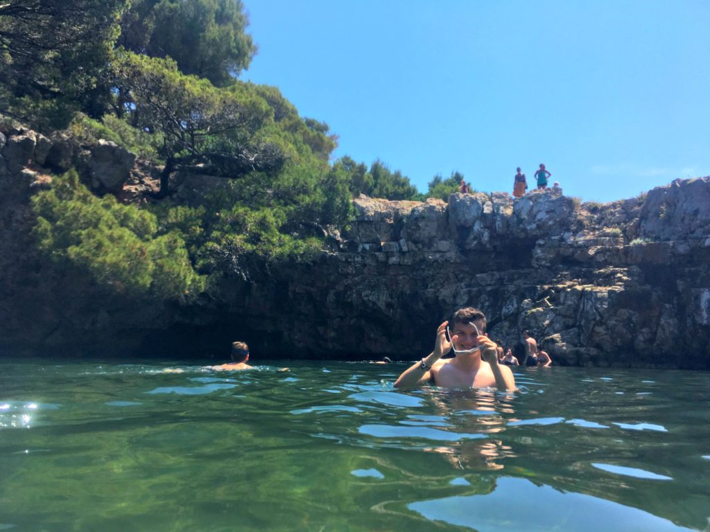 Dubrovnik things to do. Swimming in lake on Lokrum one of the islands off Dubrovnik Copyright©2017 mapandfamily.com