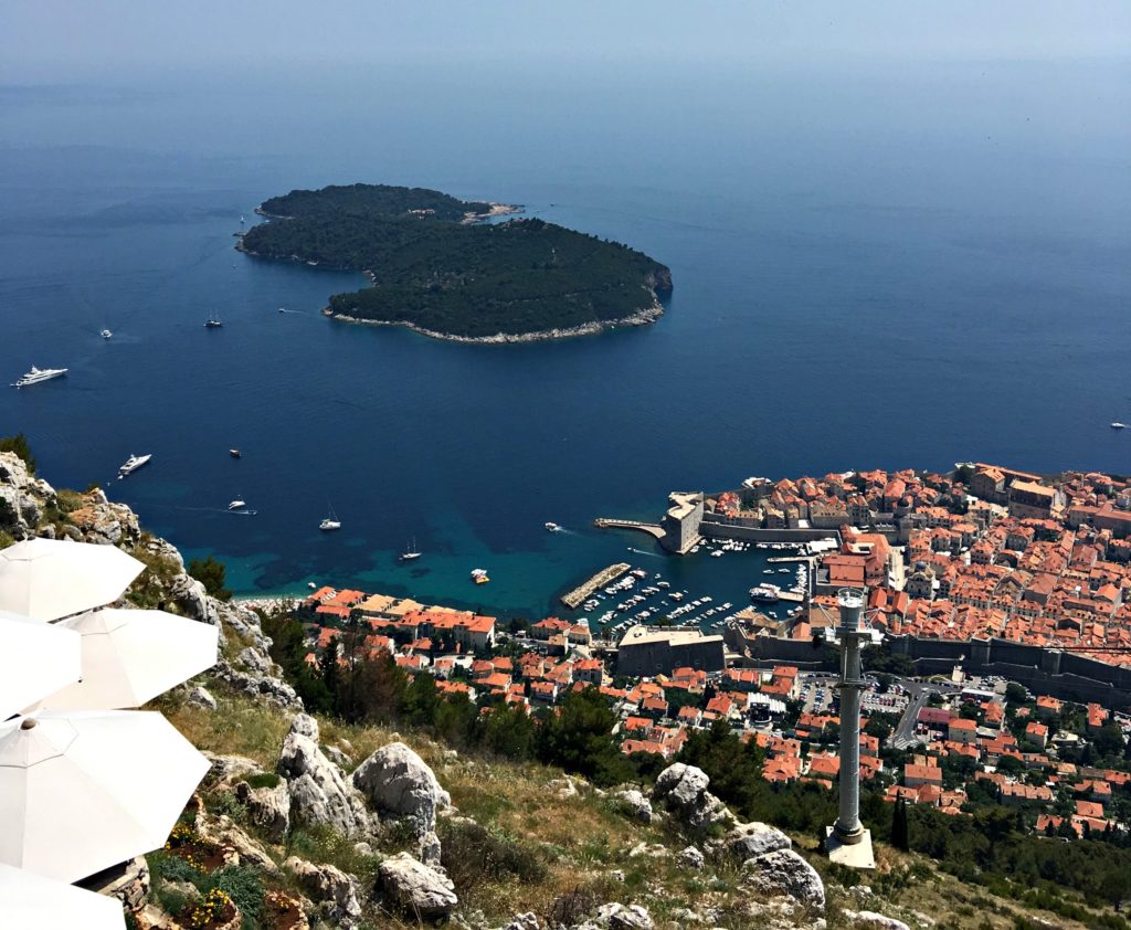 Dubrovnik things to do. View from the top of Srd hill and cable car Dubrovnik. mapandfamily.com 