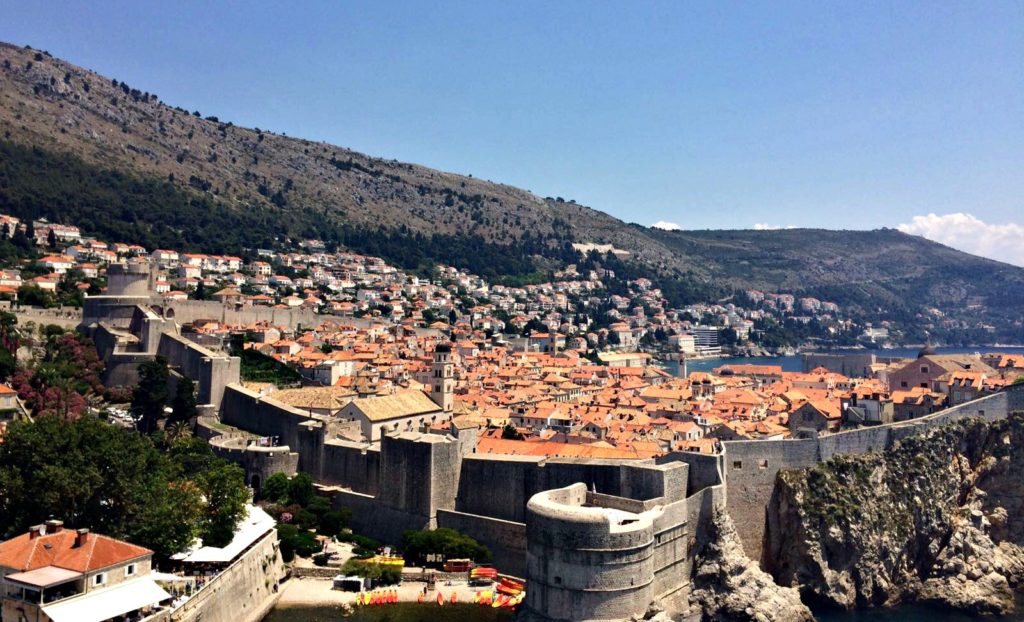 Dubrovnik things to do. View of the city walls and rooftops. Copyright©2017 mapandfamily.com