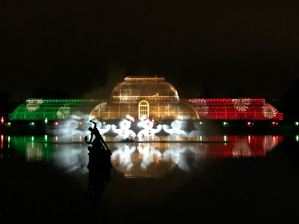 Christmas at Kew for families, projections on the Palm house. Copyright©2017 reserved to photographer via mapandfamily.com 