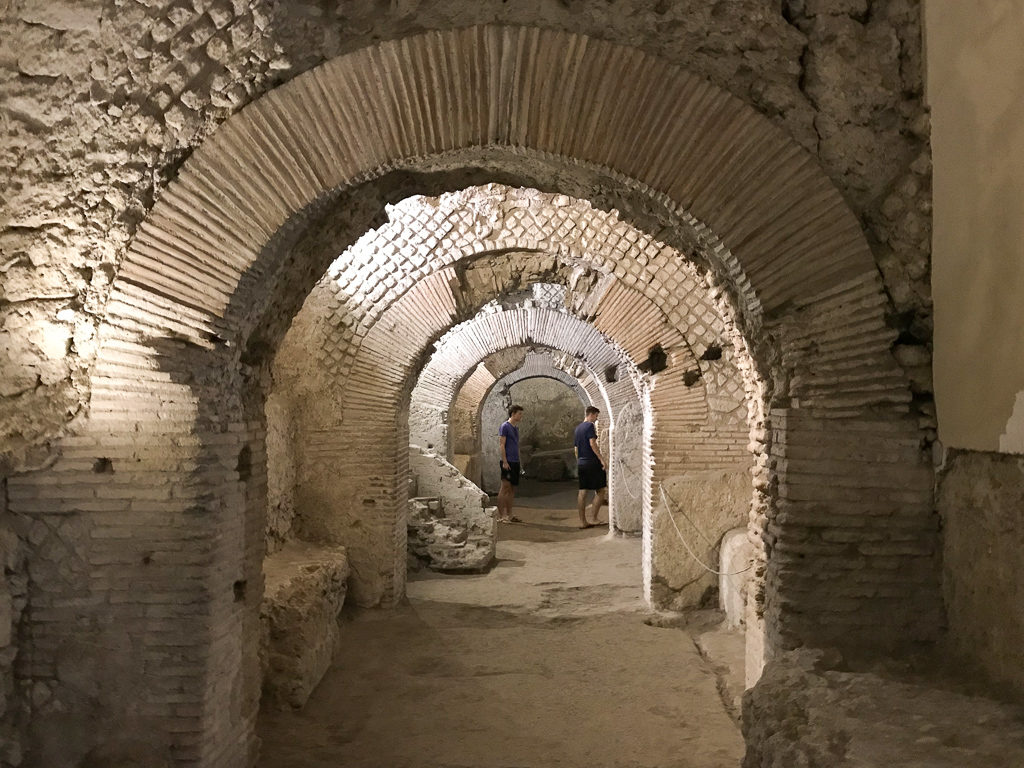 Arched Roman street underground Naples