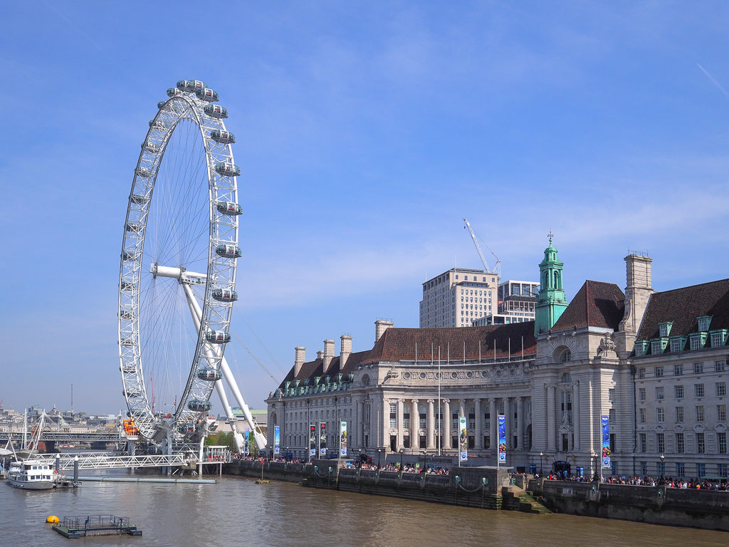 London in 2 days.  London Eye and County Hall. Copyright ©2019 mapandfamily.com 