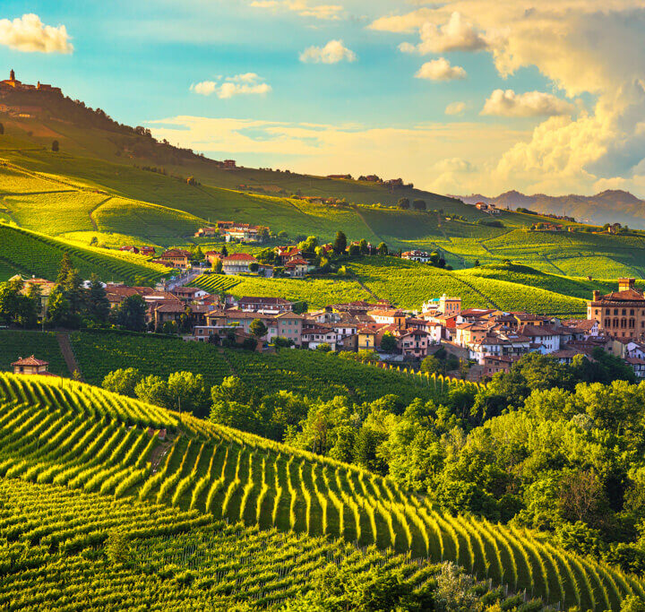Village of Barolo with surrounding rolling landscape. Copyright DepositPhotos