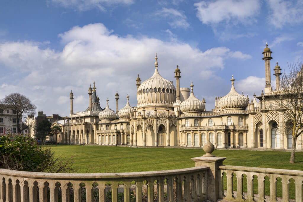 Lots of domes and turrets on the flamboyant Royal Pavilion building. 