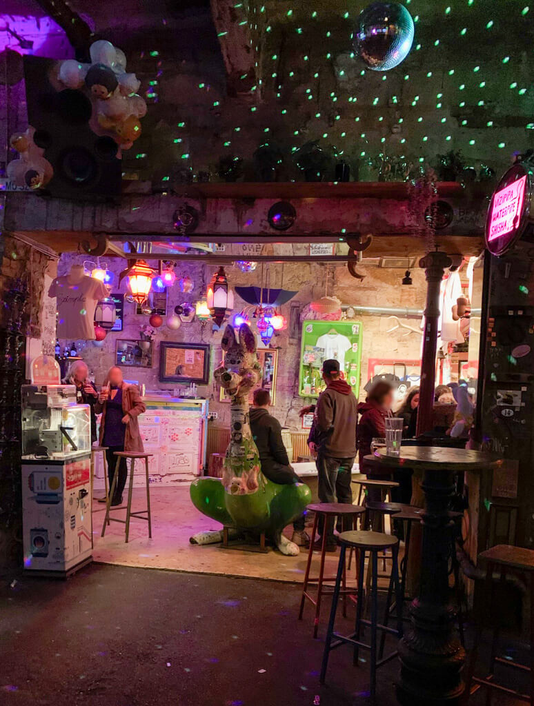 Colourful quirky interior of a Ruin bar in Budapest. Copyright@2025reserved to photographer via MapandFamily