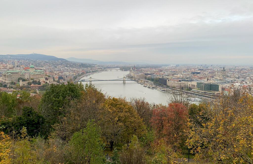 View from Gellert's Hill of the Danube in November..Copyright@2025reservedto phtographer via Mapandfamily.com